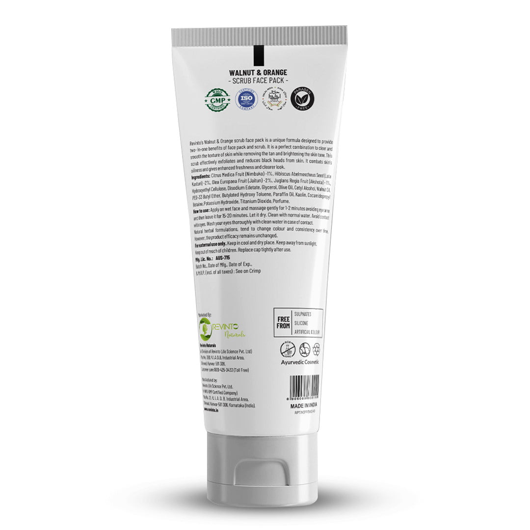 Walnut & Orange Scrub Face Pack - Revinto