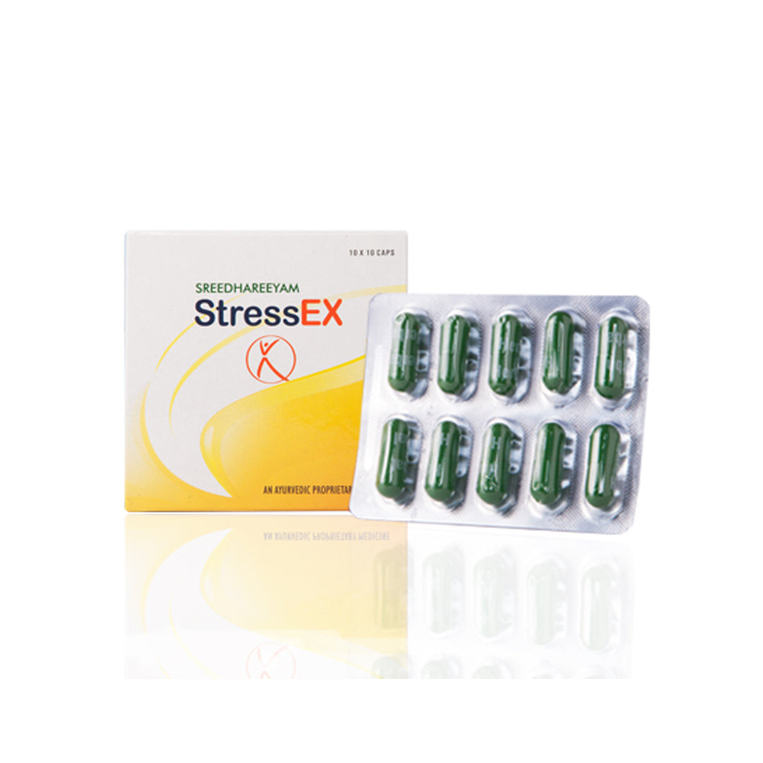 StressEx Capsules (100Caps) – Sreedhareeyam