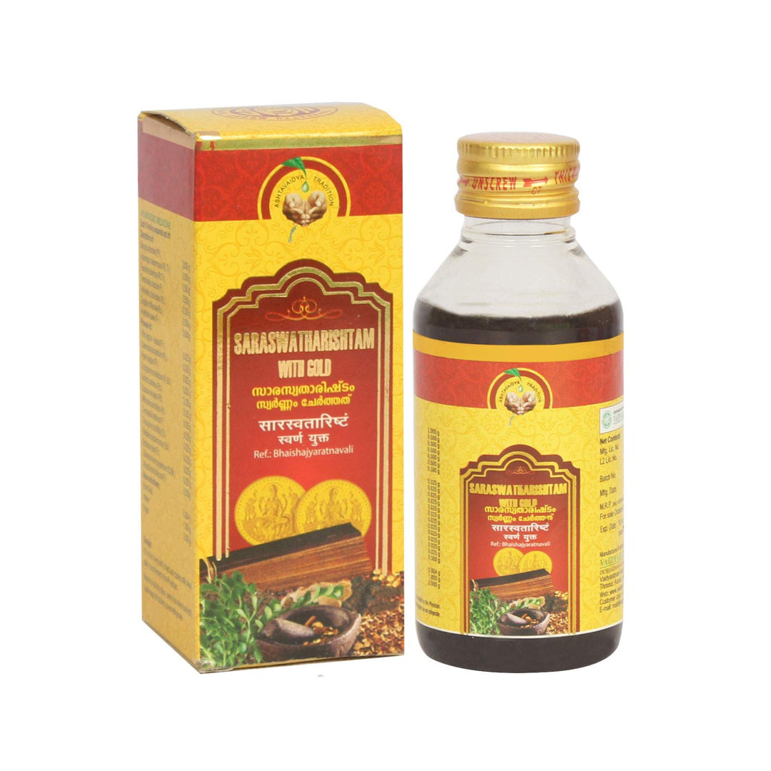 Saraswatharishtam With Gold (200ml) – Vaidyaratnam