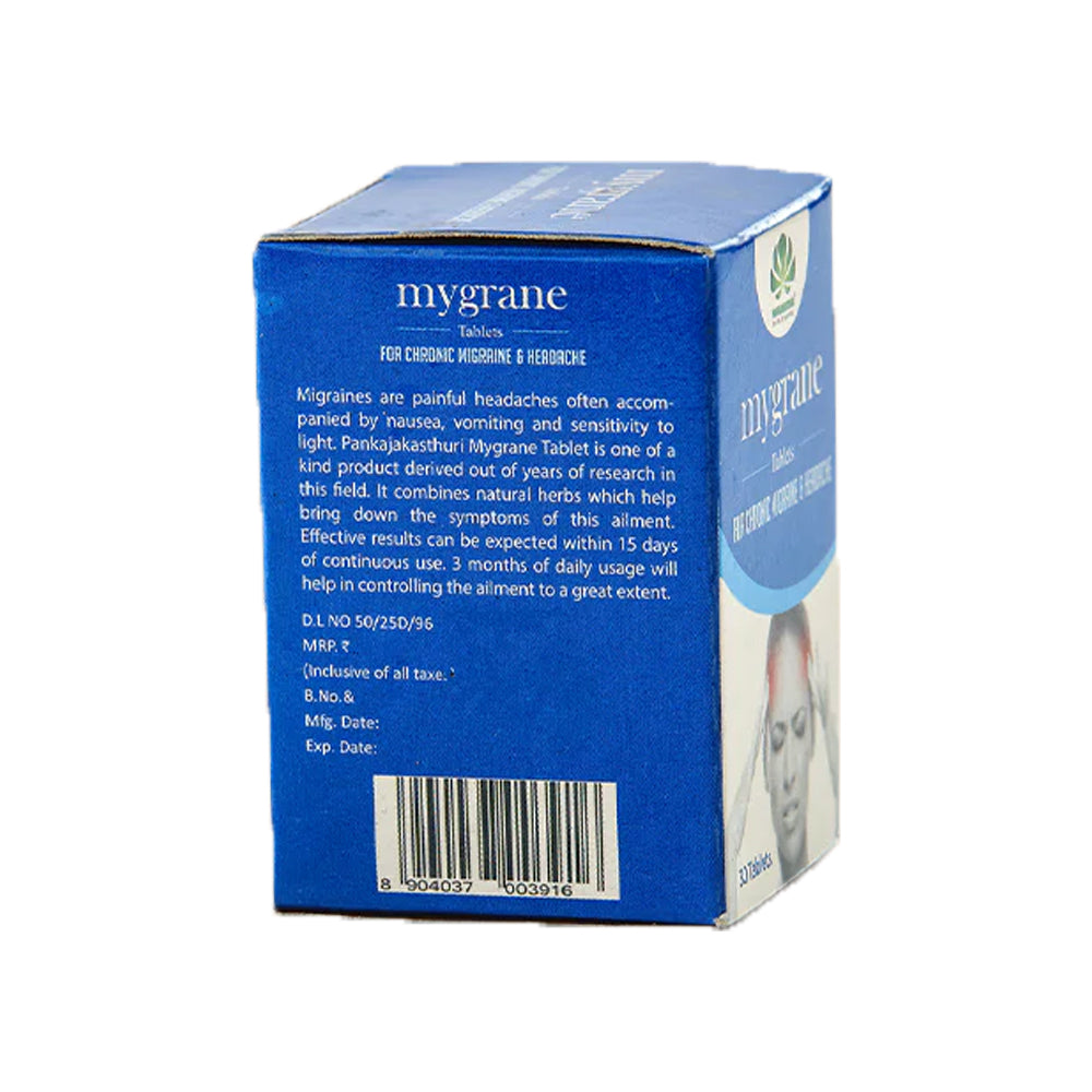 Mygrane Tablet (30Tabs) – Pankaja Kasthuri Herbals