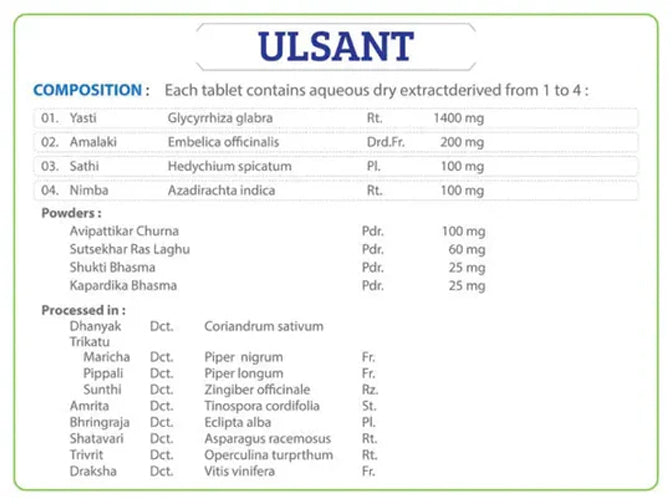 Ulsant Tablets (20Tabs) – Ayurchem