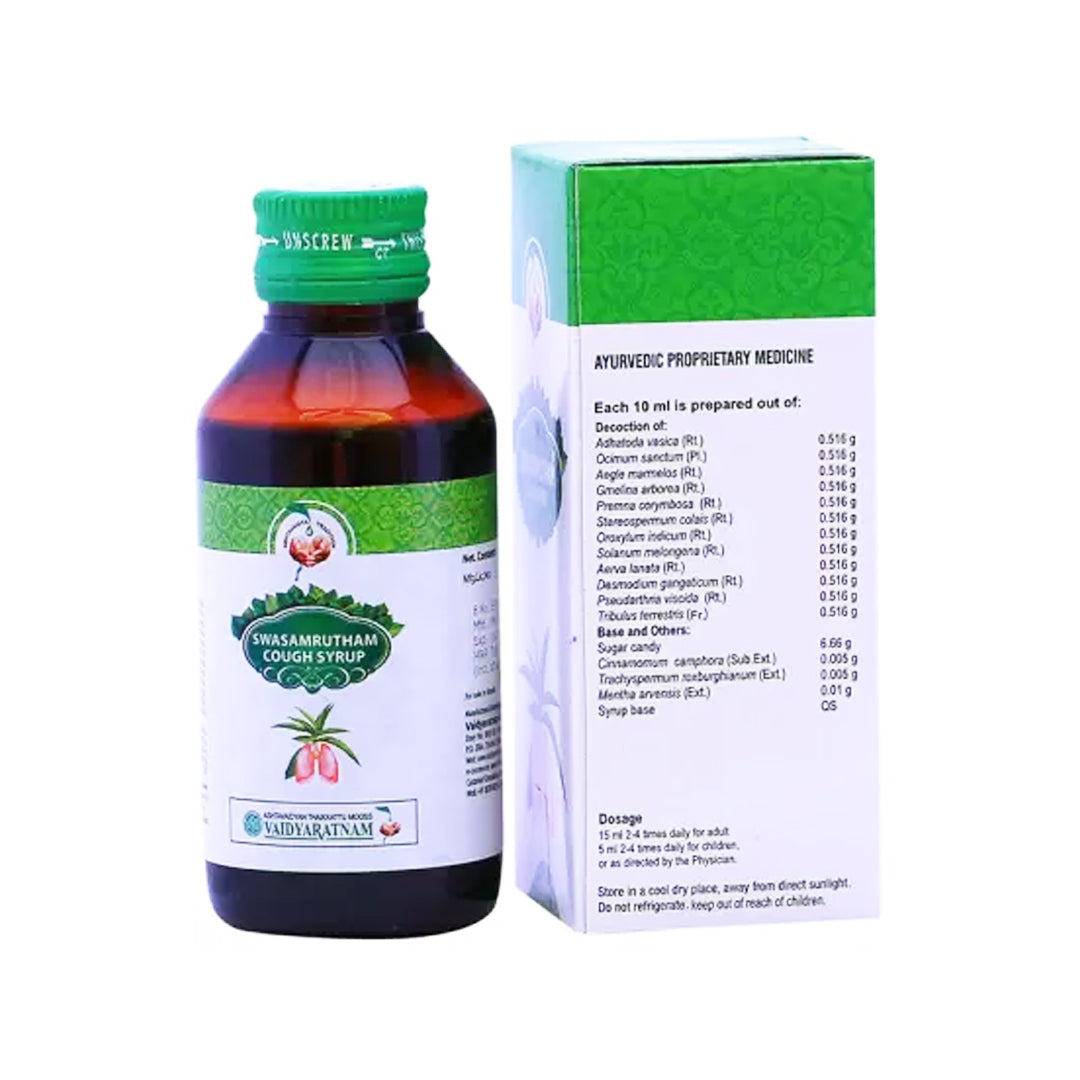 Swasamrutham Cough Syrup (100ml) – Vaidyaratnam